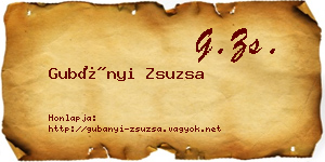 Gubányi Zsuzsa névjegykártya